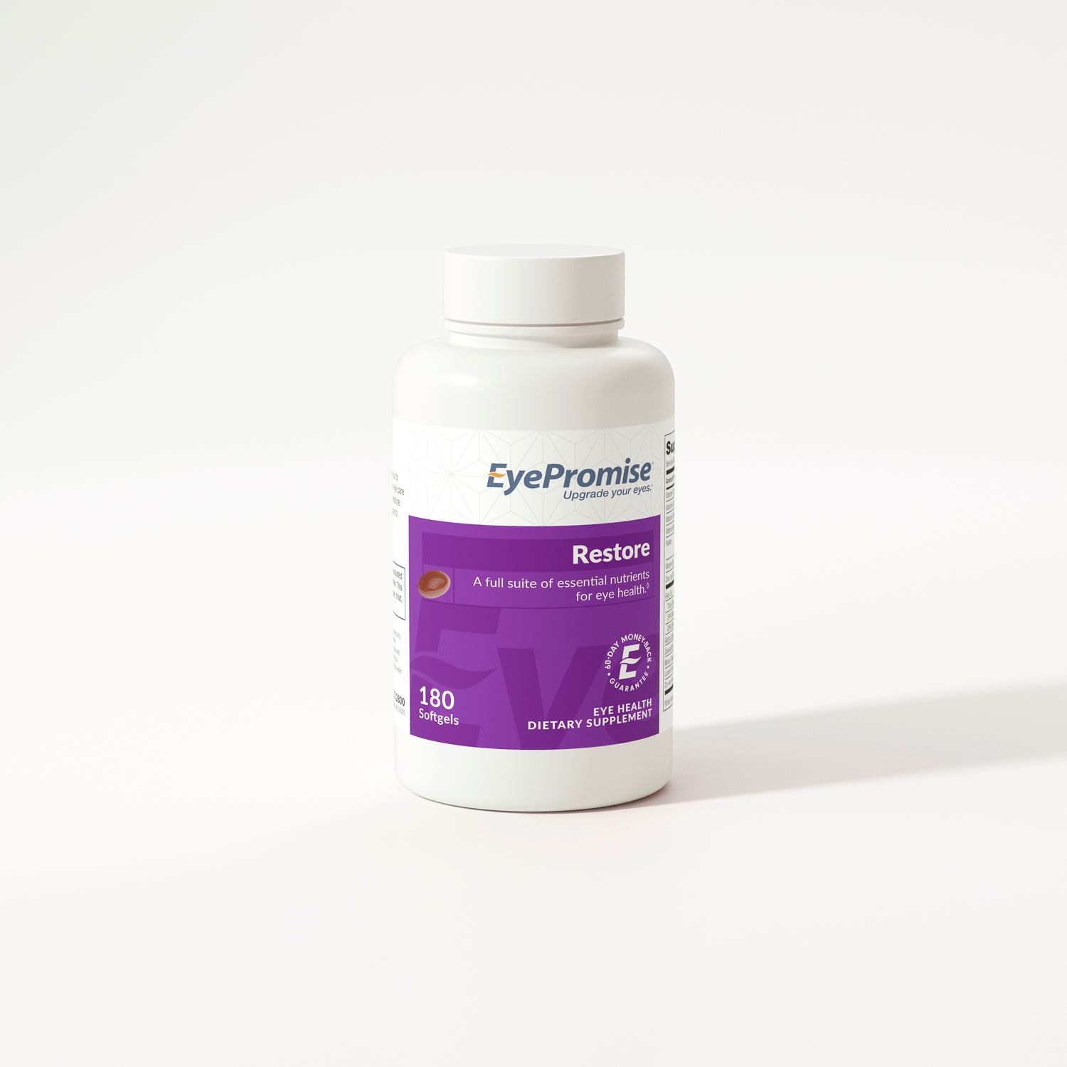 EyePromise Restore dietary supplement bottle on a white background
