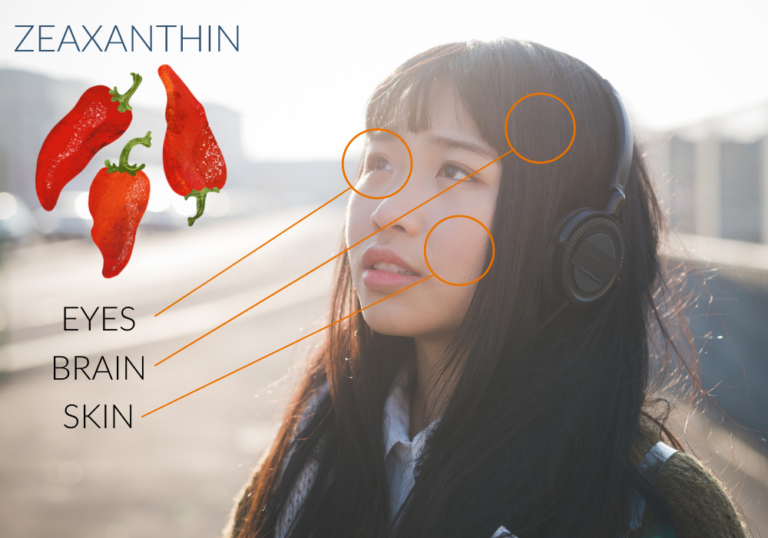 Zeaxanthin can be found in several major organs, including the brain, eyes, and skin.
